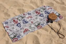 Полотенце вафельное пляжное - банное 75х150 см №50 Газетка
